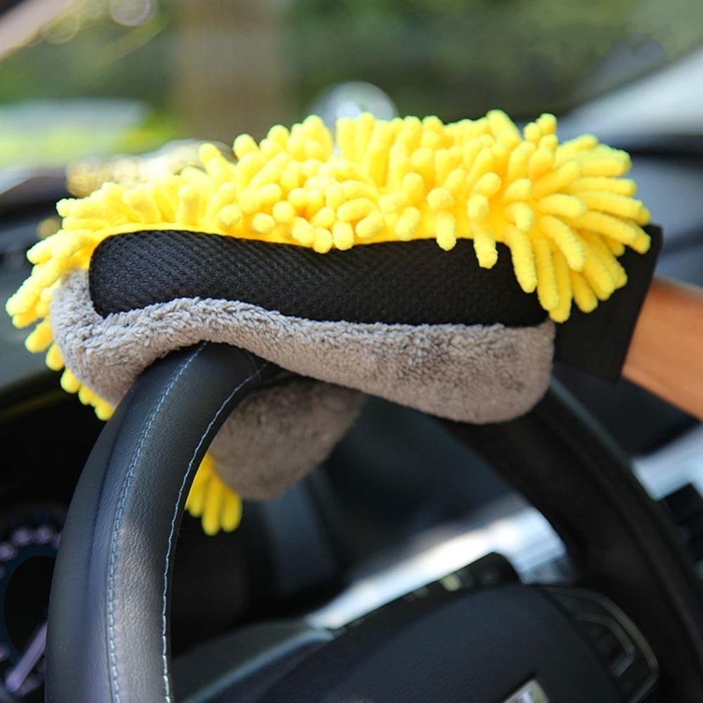 Car Washing Double-faced Glove Coral Fleece Car Polishing Washing Mitt Gloves Car Wax Detailing Brush for Car Home Cleaning