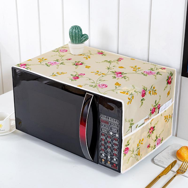 Microwave Dust Cover Cartoon Tree Leaf Printed Dustproof Microwave Dust Cover Cloth Pocket Water Proof Oven Cover Nordic Style