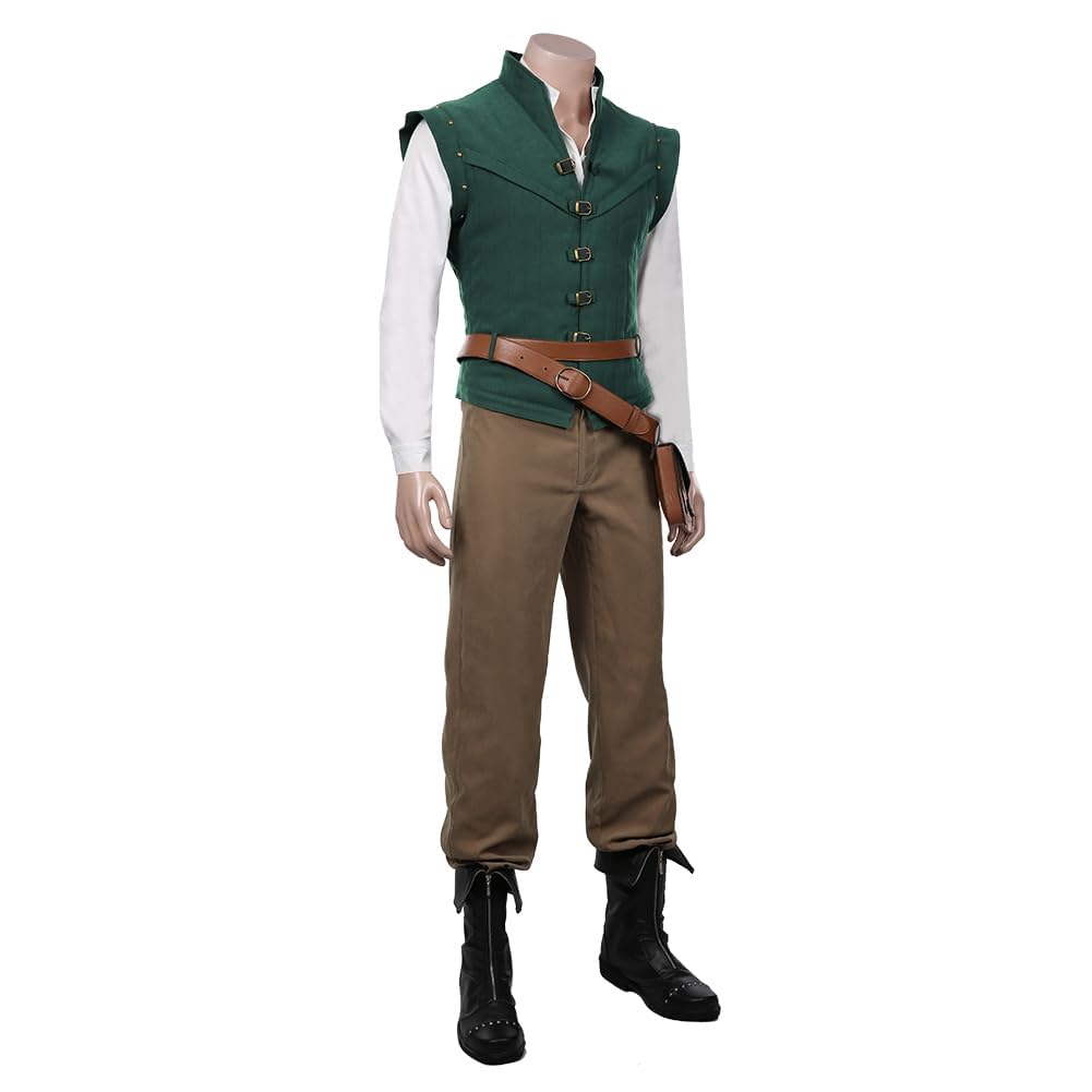 [mrcos] Flynn Rider Cosplay Costume for Men, Casual Wear, Halloween, Adult Costume, Events, Christmas, Amusement Parks (Small)