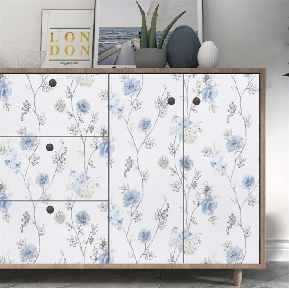 Decor Floral Paper Peel And Stick Flowers Leaves PVC Self Adhesive Wallpaper Removable  For Kids Room Wall Papers Home Decor