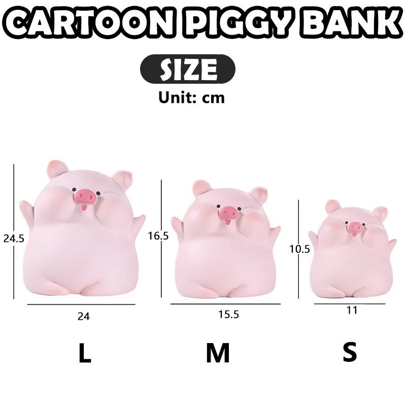 Nydelig Pig Piggy Bank Sparer Mynt Penger Søt Bankboks Vinyl Anti Fall Piggy Bank Bursdagsgaver Home Decor Ornament