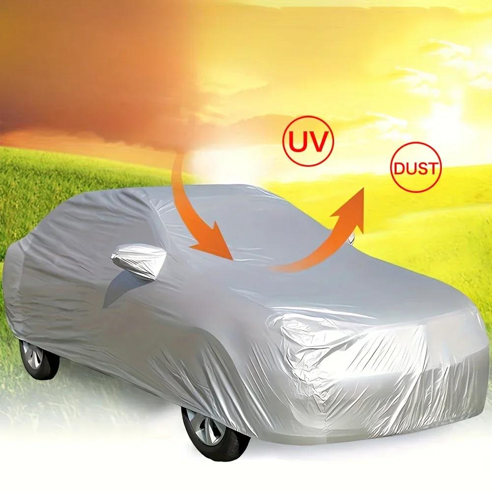 Universal Full Car Cover Portable Outdoor Waterproof UV Protection Anti-Scratch Resistant Car Clothing Auto Dust Cover Accessory