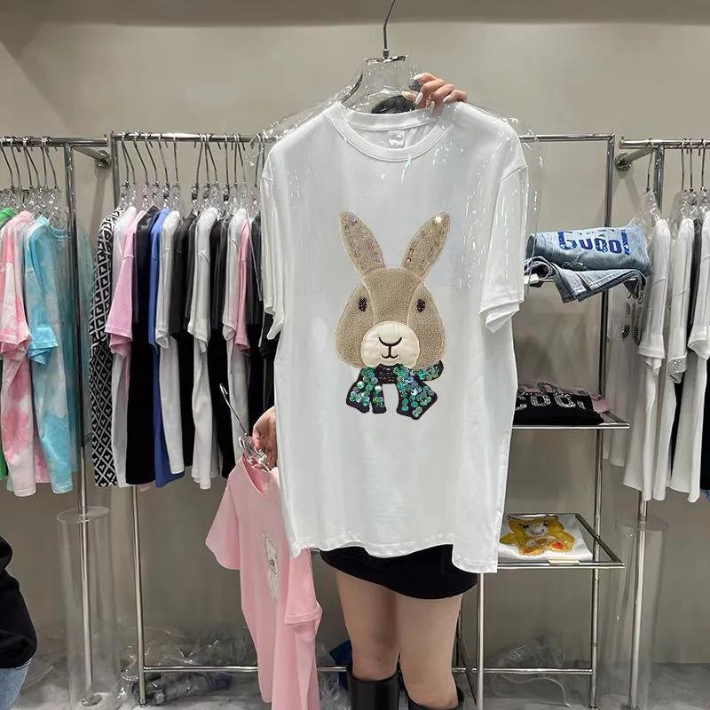 

Жіноча повсякденна футболка великого розміру, вільна, з круглим вирізом, пуловер, короткорукавні топи L білий