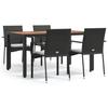 VidaXL Garden Dining Furniture and Cushions 5pcs Black Wicker 3184989