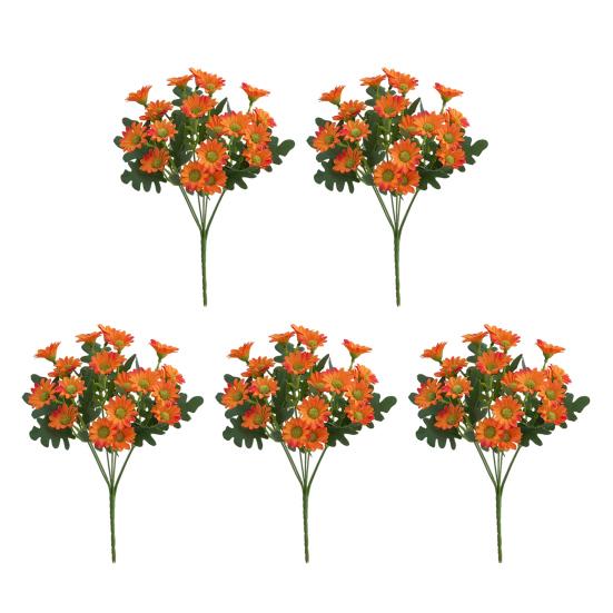 Faux Chrysanthemum Bundle UV Resistant Autumn Artificial Flowers Outdoor Realistic Faux Plants for Patio Porch Window Box Indoor Vase Decor