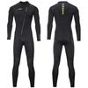 Men's 3mm Neoprene Full-Suit Wetsuit with Front Zipper, Wrist and Ankle Zippers, for Diving, Surfing, and Marine Sports, Size 2XL