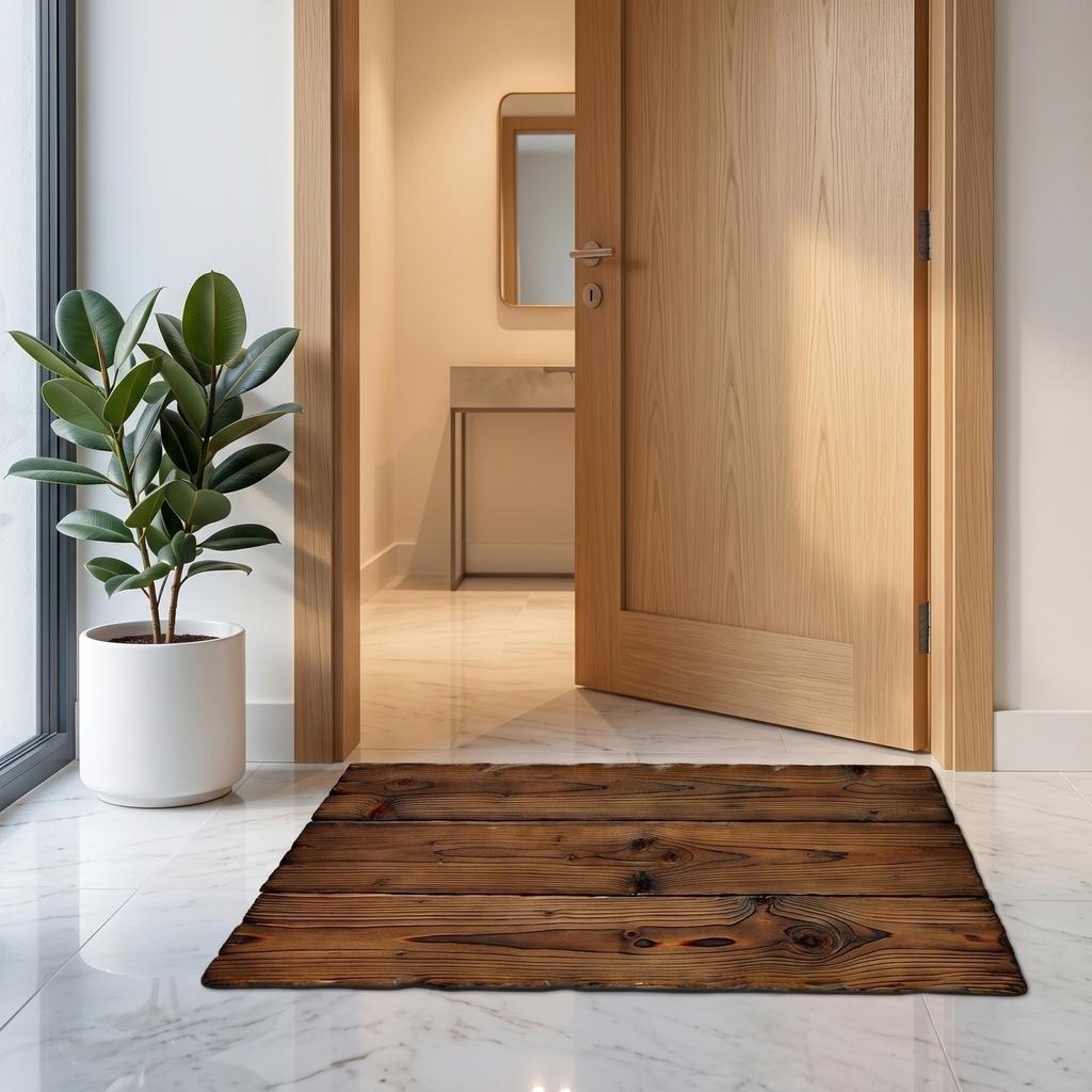 Diatomeeënaarde Badmat 40*60cm - Houtnerf Design, Sneldrogend, Absorberende Badkamervloer voor Douche, Wastafel, Entree