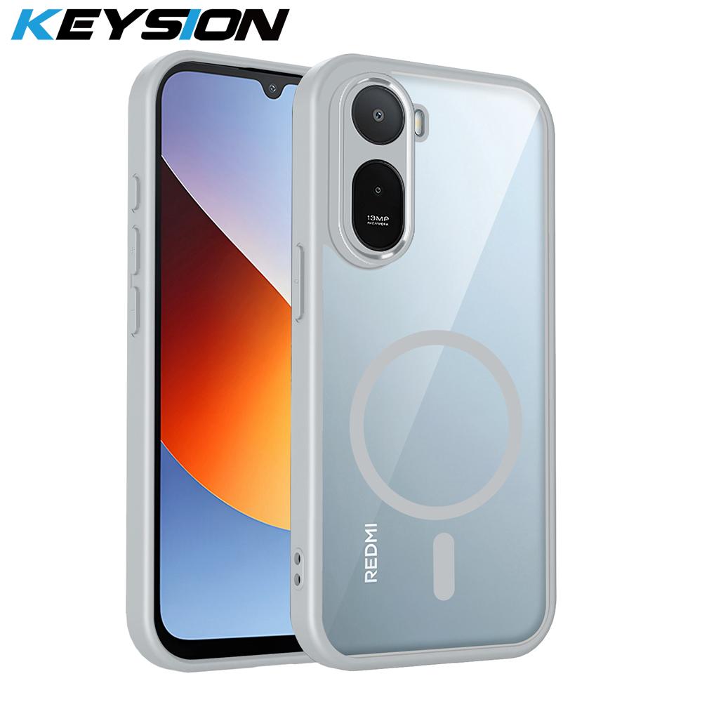 

KEYSION Transparent Magnetic Phone Case for Redmi A7 Pro Soft Silicone+PC HD Clear Shockproof Back Cover for Xiaomi Redmi A7 Pro for Redmi A7 Pro сірий