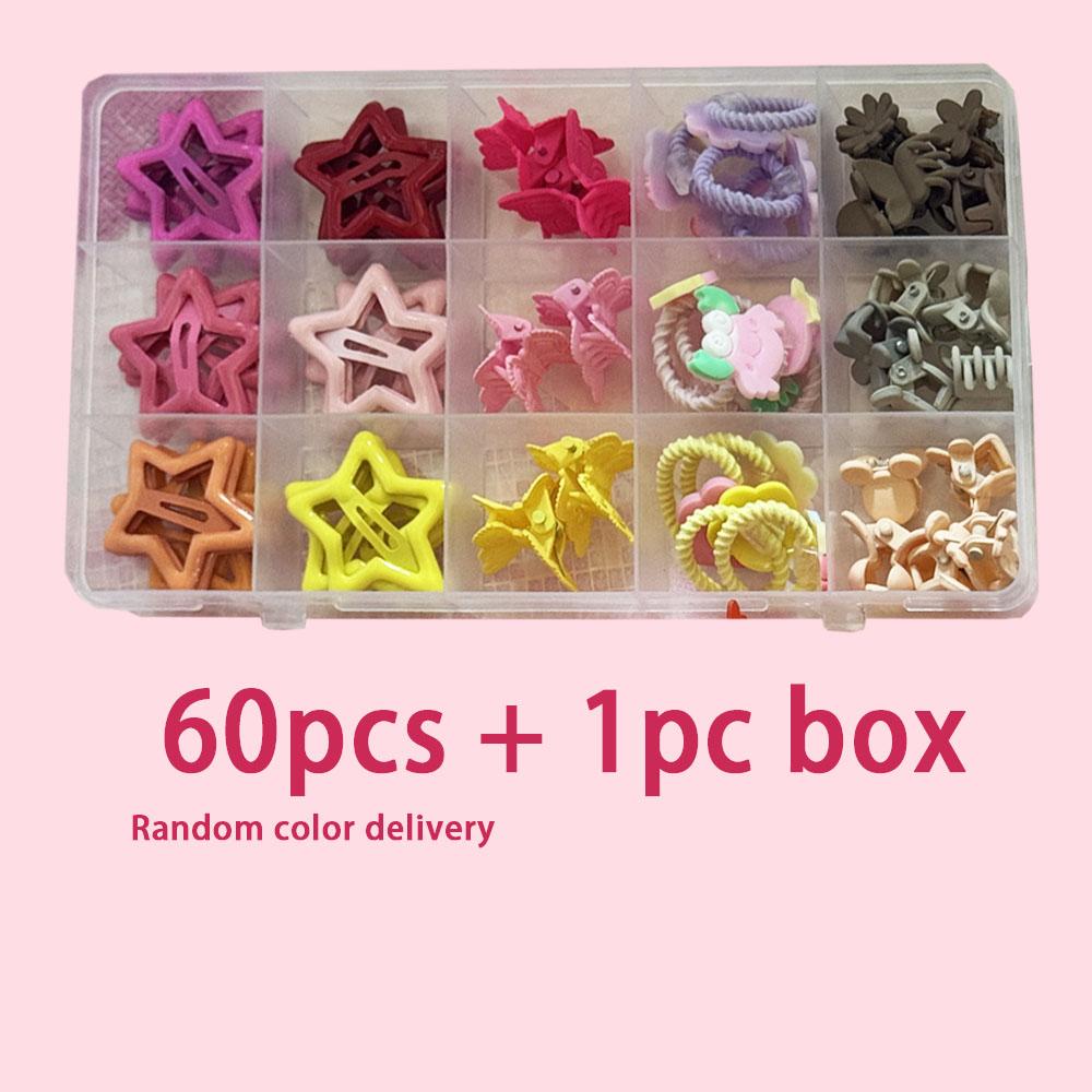 

60 шт. красочные заколки для волос модные звездные шпильки BB Y2K милые бабочки мультфильм аксессуары для женщин модные заколки для волос коробка для хранения