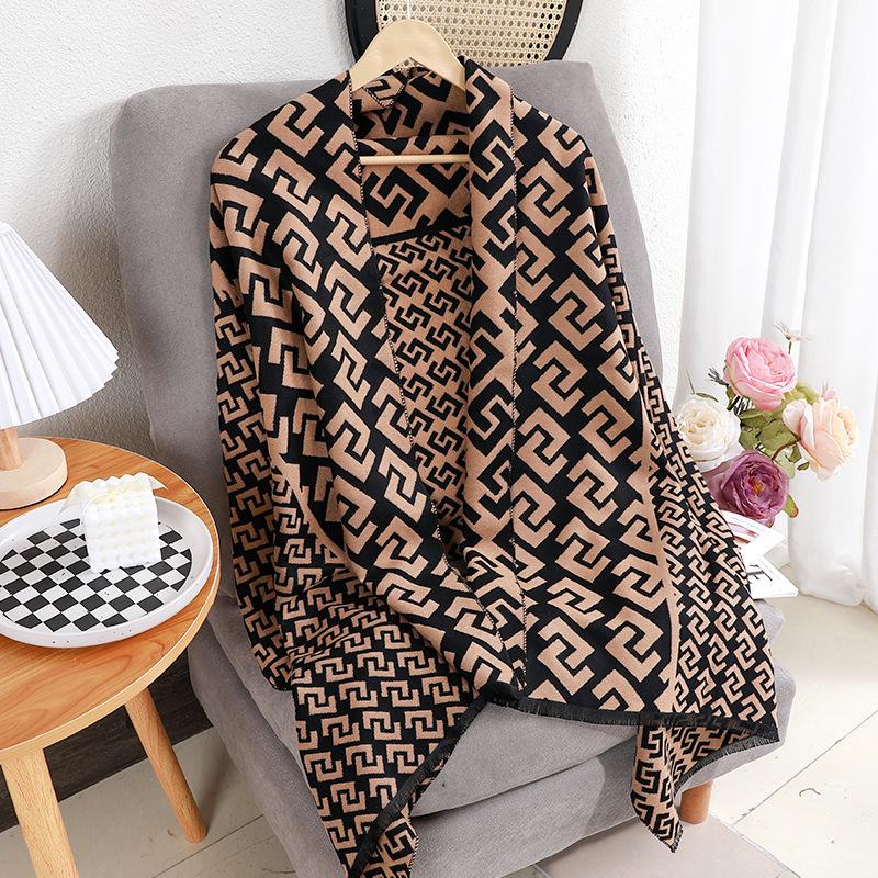 Liu Yifei Style Women s Cashmere Jacquard Shawl - 2026 New Wool Autumn/Winter Scarf 190*70CM