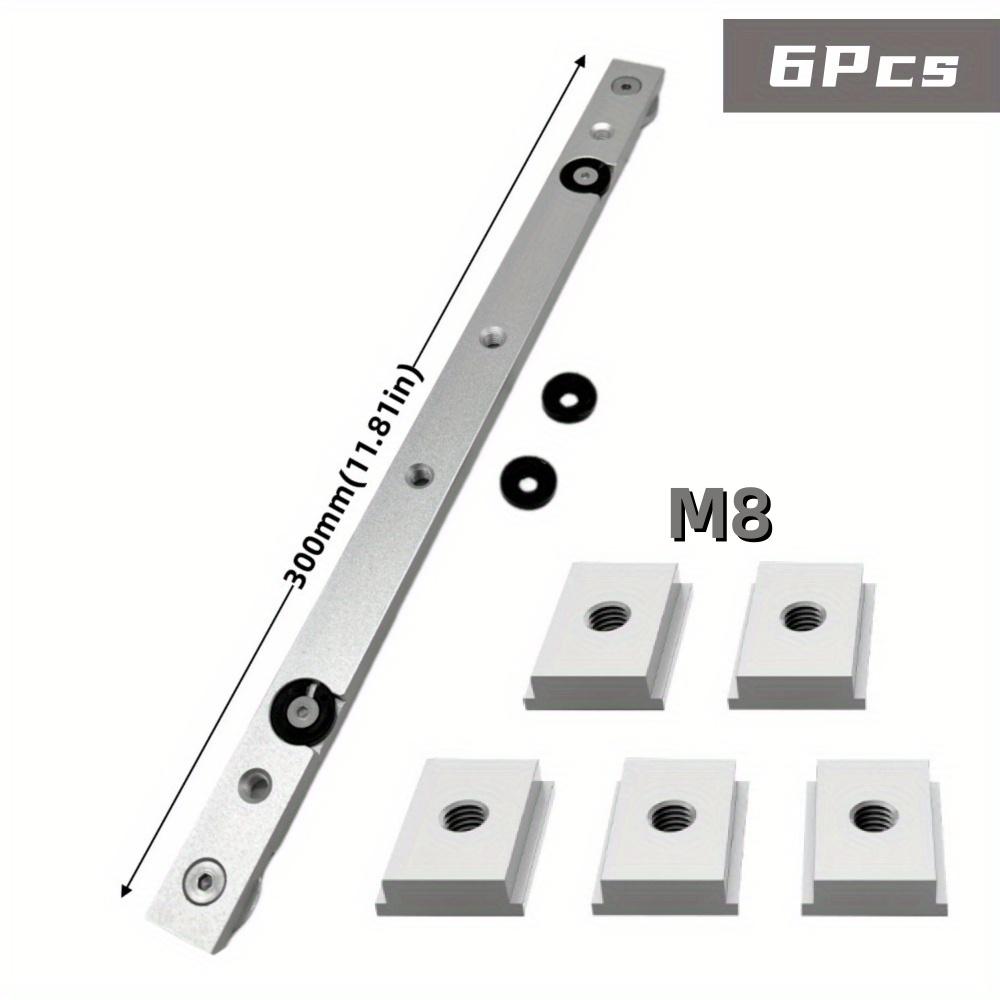 6pcs T Track Miter Bar Slider Kit , Aluminium Alloy T-Slider T Slot Miter Track - Table Saw Gauge Rod T Slot Miter Gauge Slider
