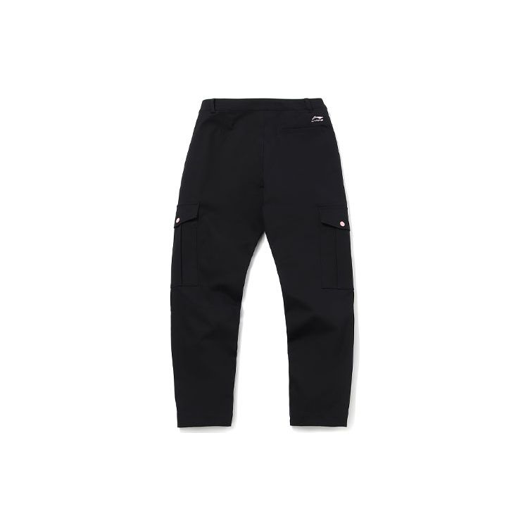 Li Ning X Line Friends Kollaboration Mehrfach-Taschen Lässige Lange Hose Damen Unterteile Schwarz AKXQ546-1