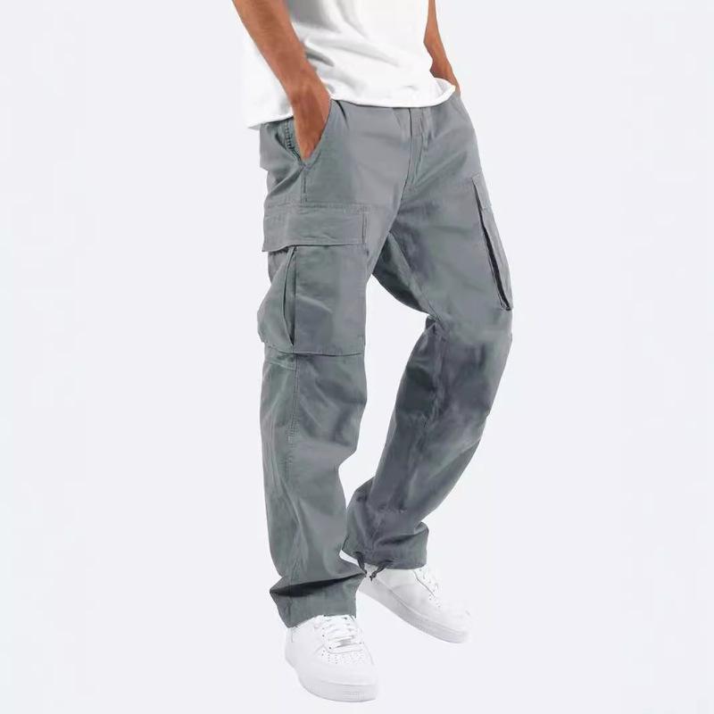 2025 Men's European & American Multi-pocket Drawstring Workwear Trousers