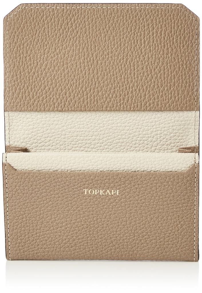 TOPKAPI Dames Tweekleurige Leren Visitekaarthouder, LEAN, Greige, One Size