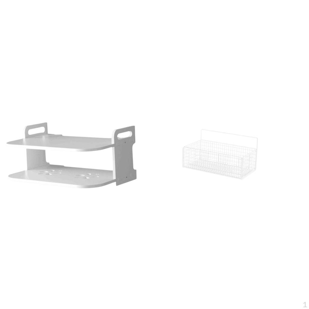 Router Storage Box Wall Mount Shelf Holder Hanging Basket Iron Organizer Wire Bathroom
