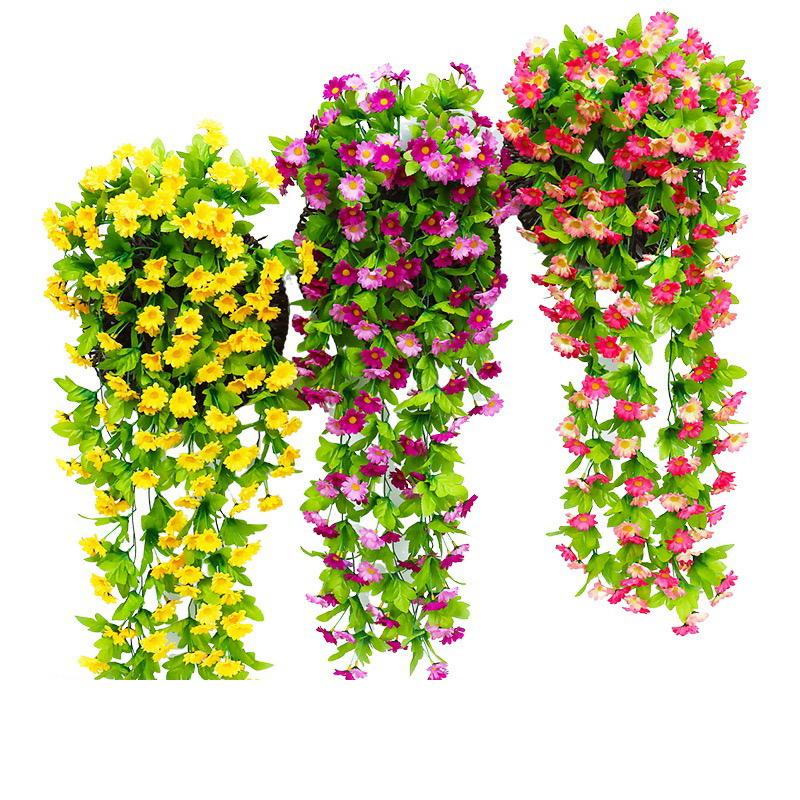 168 Flowers and 12 Forks Artificial Violet Hanging Flower Vines Wall Decor Plants Garland for Wedding Home Garden Decoration