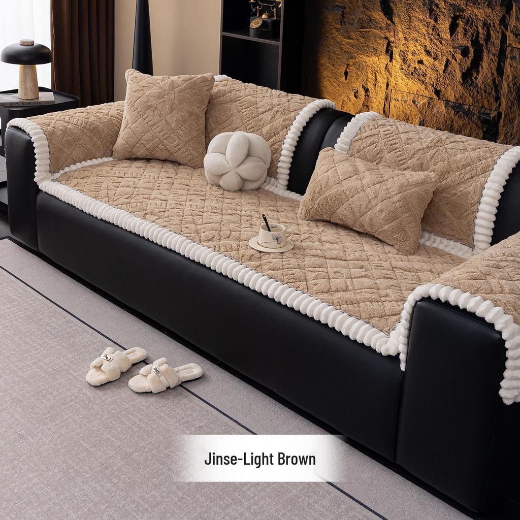 2025 Plush Non-slip Sofa Cushion Cover for Autumn and Winter
