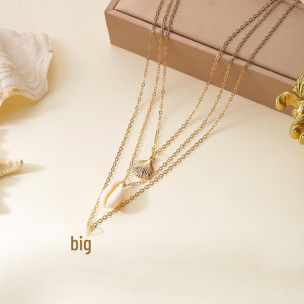 Bohemian Layered Starfish & Shell Pearl Necklace for Women