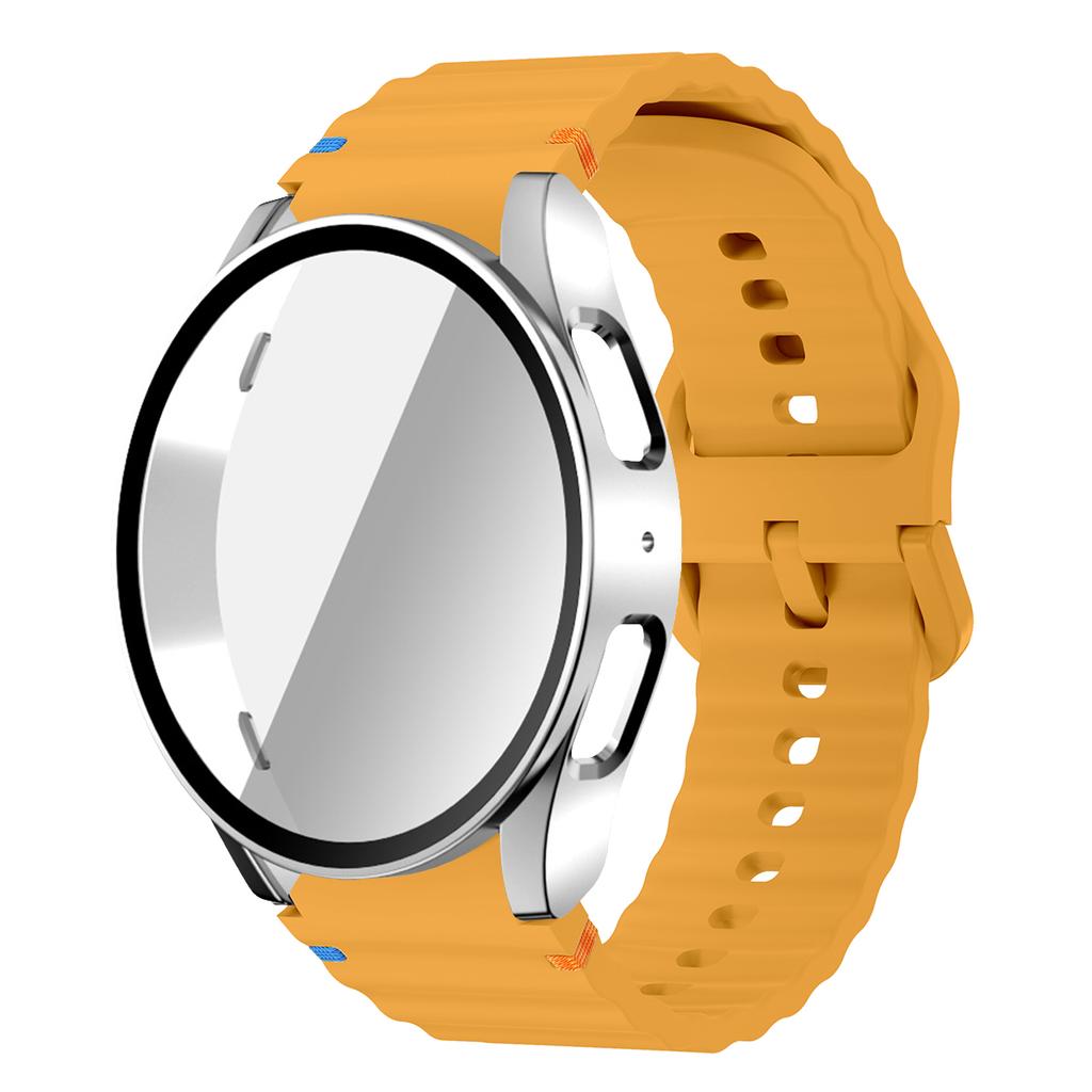 Silicone Strap for Samsung Watch 7 6 5 4 40mm 44mm 5Pro 45mm Band With Case Screen Protector Bumper cover for Wrist Accessories