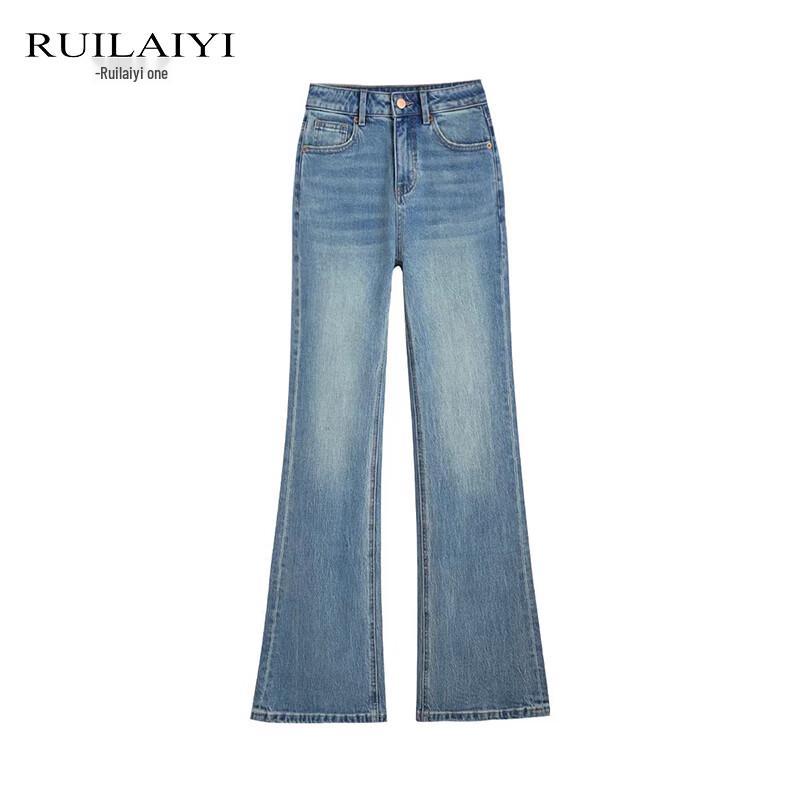 

RUILAIYI Женские повседневные расклешенные джинсы из денима S