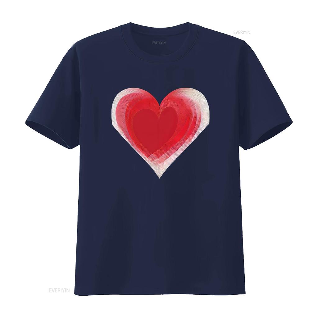 Red Heart Summer T Shirt for Women with Cool Prints National Parents Day S Vintage Washed Fashion Streetwear Breathable