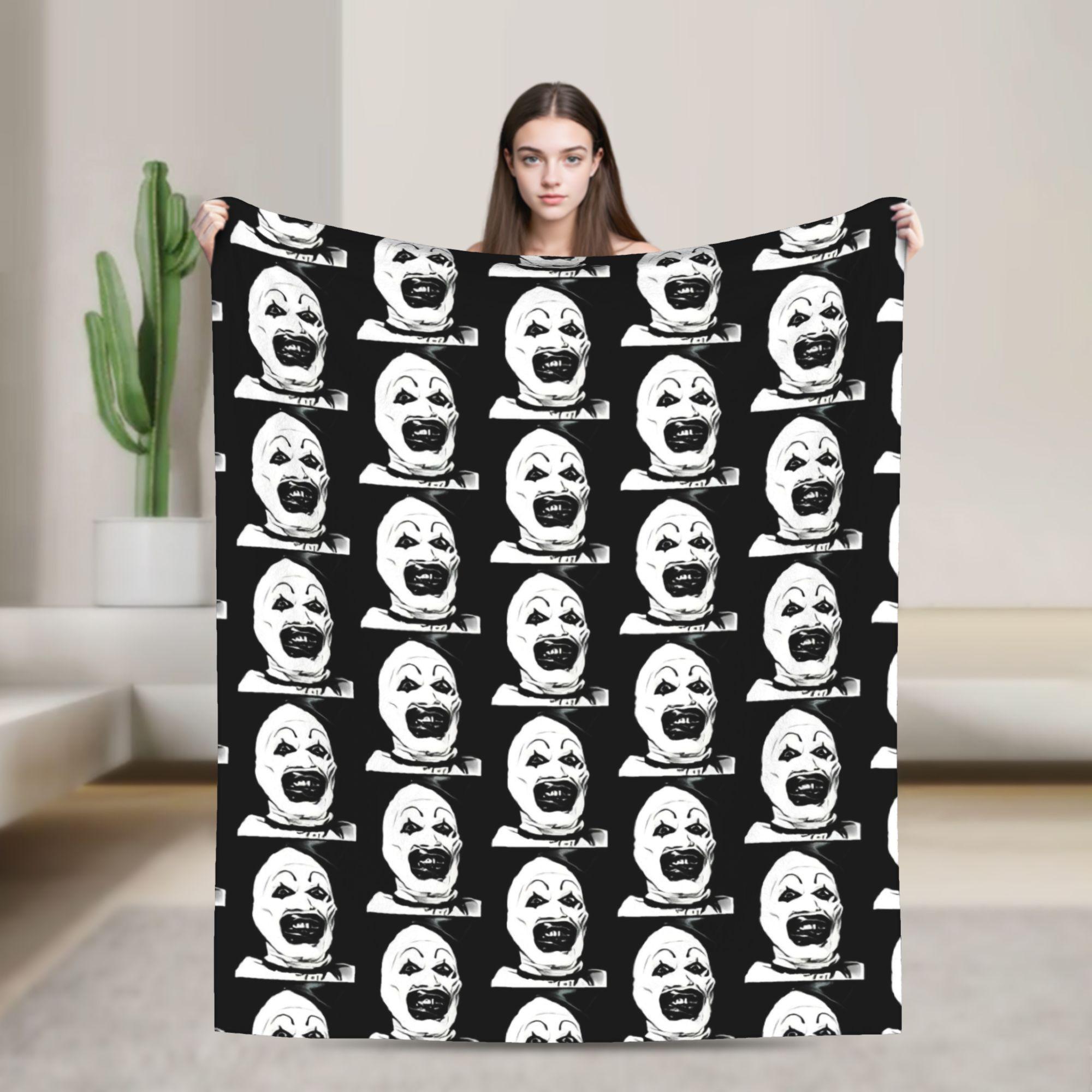 Terrifier 3 Christmas Santa Blanket The Clown Plush Vintage Warm Throw Blankets for Coverlet Spring/Autumn 200x150cm 80x60in