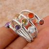 Irregular Designed Women Rings with Colorful CZ Silver Color Statement Female Finger Rings Hip Hop Gilrs Jewelry