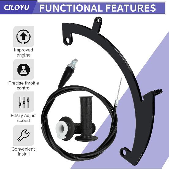 Throttle Control Linkage Bracket With Mini Bike Throttle Kit Compatible With Predator 79Cc 98Cc 99Cc 3.0HP Engine Coleman CT100U CC100X Massimo MB100