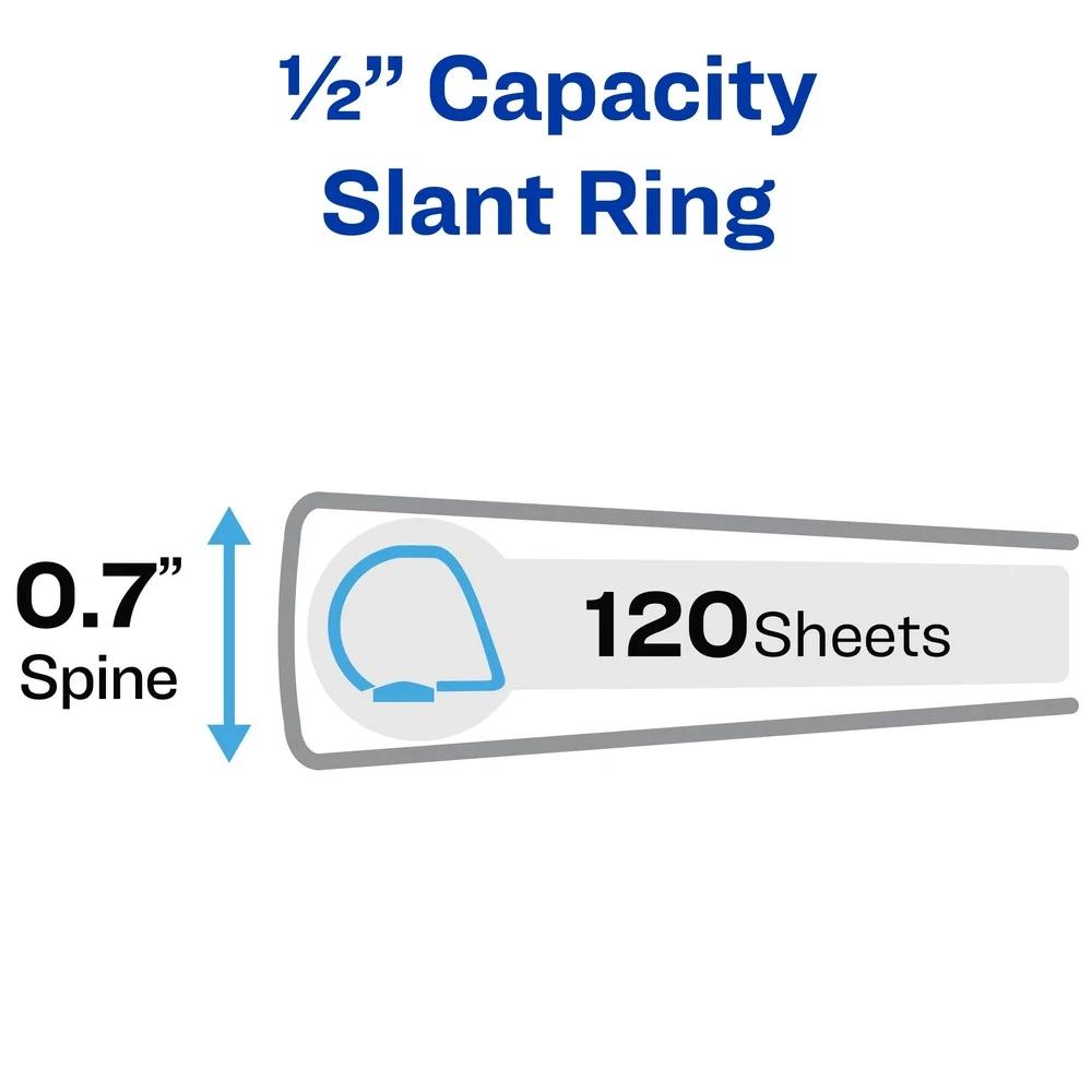 Heavy Duty View Binder 0.5 Inch One Touch Slant Rings 135 Sheet Capacity Black Binder DuraHinge DuraEdge Four Pockets School