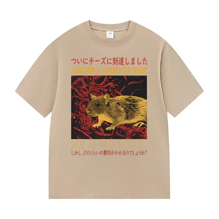 

Funny Finally Achieved The Cheese Rat Graphic T Shirt Unisexs Harajuku Fashion Casual Tshirt Oversized 100 Cotton Unisex Tshirts 4XL