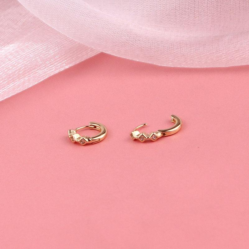 ANENJERY Små ørekroker Allsidige Zirkon Sirkelkroker Mote Smykker