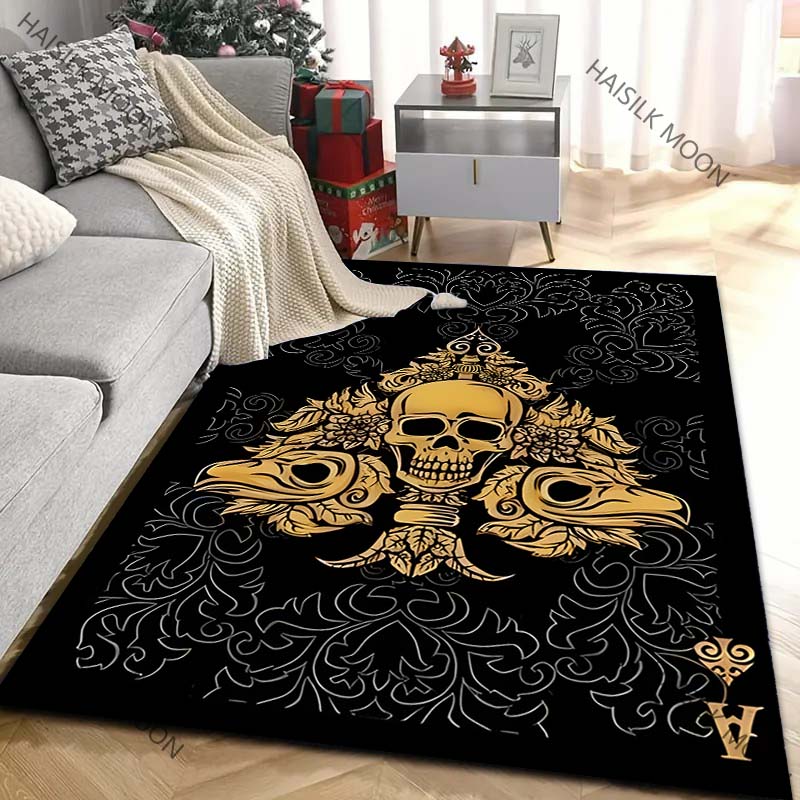 6 Styles Black Playing Card Ace of Spades Pattern Carpet for Living Room Bedroom Sofa Home Decor Non-slip Floor Mat Luxury Gift