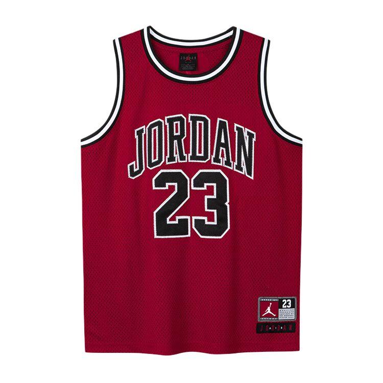 

Jordan NBA Kids баскетбольная майка с дышащим сетчатым принтом и буквенным узором, детская майка красного цвета DO1968-687 M