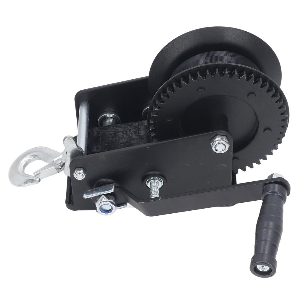Boat Trailer Winch Heavy Duty Manual 2 Way Adjustable Ratchet Hand Crank Gear Winch with Hook for Truck 3200lbs