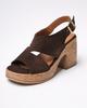 Sandalias de plataforma gruesa 93101 36 ante chocolate