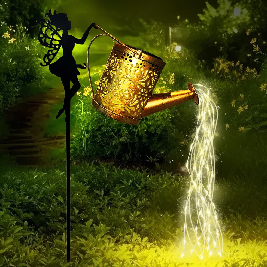 Solar Flower Fairy Kettle Light, Lawn Landscape Light, Suitable for Outdoor Garden, Terrace, Party Decoration and Holiday Gift