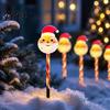 Ornamenti Festivi di Babbo Natale per Prato 5 Pezzi Luce Solare a Palo per Giardino di Natale, Lampada da Giardino a LED Impermeabile con Decorazioni Estive per il Villaggio Invernale