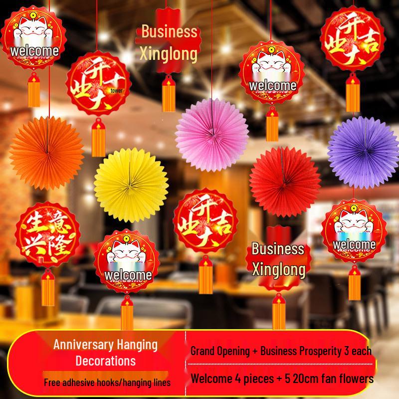 

Grand Opening & Anniversary Ceiling Decorations - Hanging Ornaments for Stores, Malls, and Supermarkets