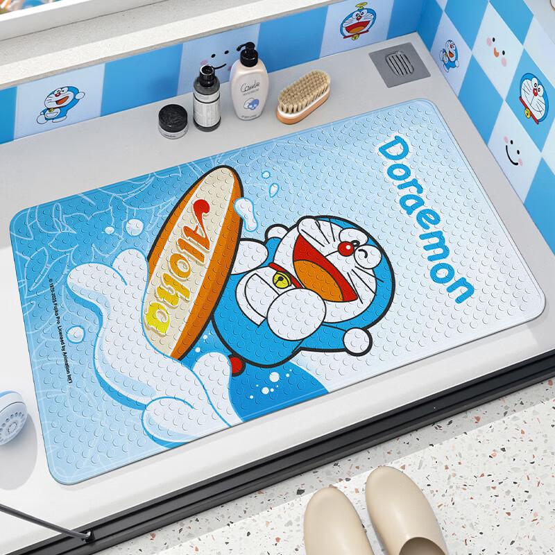 Dajiang Doraemon Co-Branded Bathroom Non-Slip Mat, Children\'s Shower Room Bathroom Bathing Anti-Fall Floor Mat, 40x70cm