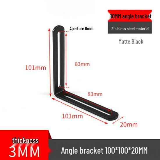 Stainless Steel 90° Movable L-Shaped Corner Bracket with Long Hole for Shelf Support
