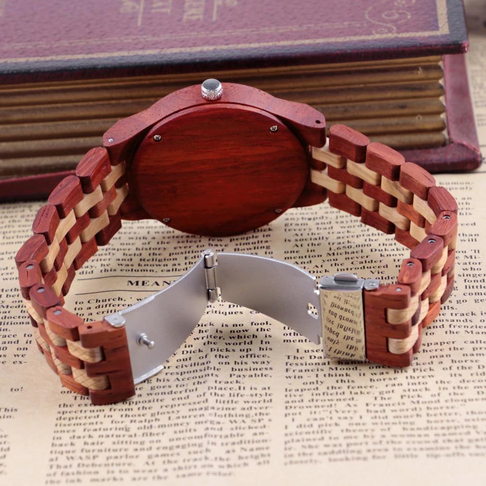 Nature Wood Bamboo Watch Men Handmade Full Wooden Creative Men's Watches New Fashion Quartz Digital Clock Christmas Gift