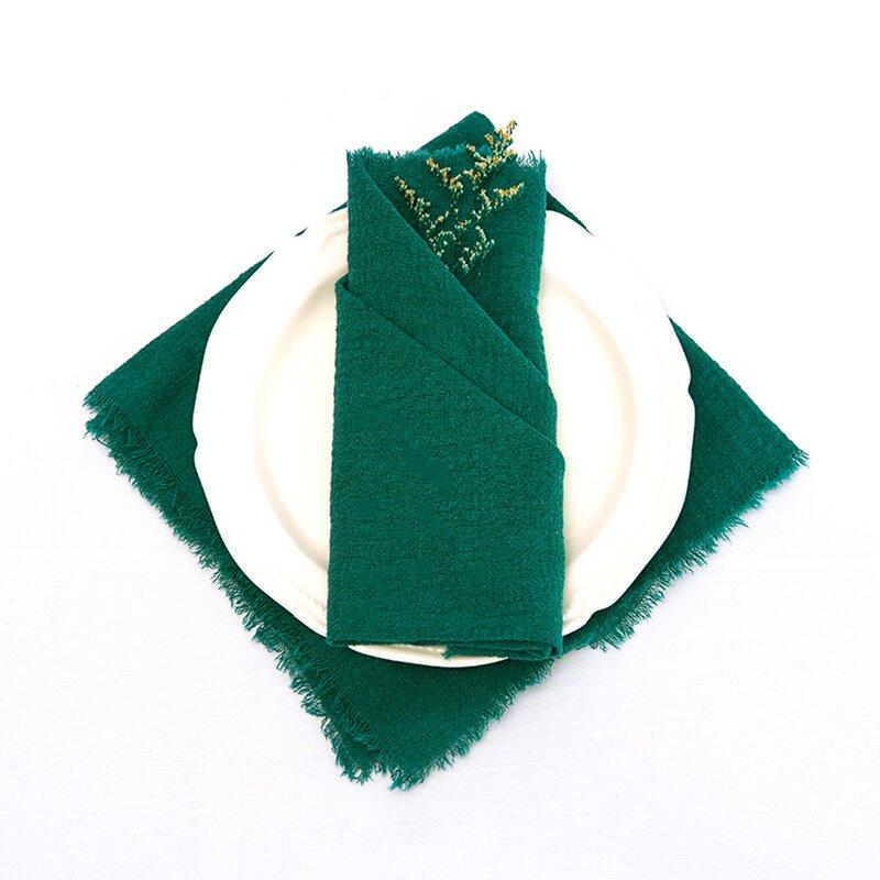 24pcs 32X32CM Sage Green Napkins Handmade Gauze Cotton Cloth Rustic for Weddings Party Baby Shower Banquet Christmas Decorations