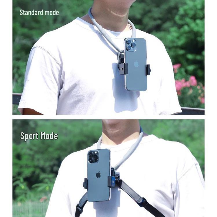 Neck-Mounted Sports Camera and Phone Holder for Cycling