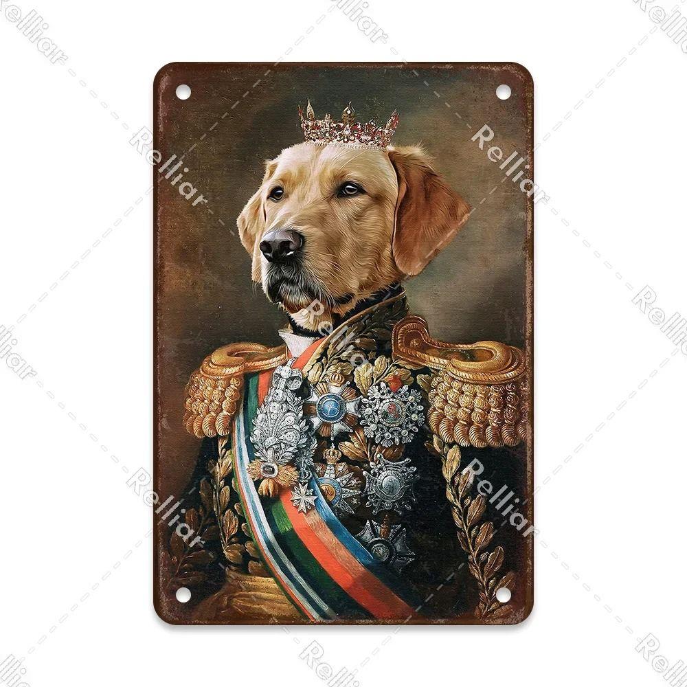 Metal Sign Gentleman Dog Wall Decor, Vintage Tin Plate for Living Room 20x30 cm