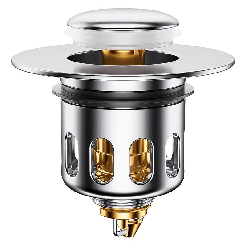 Bounce Core Universal Anti-Clog Sink Deodorant Filter - Stainless Steel Leak-Proof Basin Plug.
