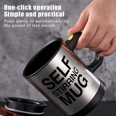 Cana 400Ml Cană Electrică de Amestecare Leneșă Automată cu Auto-Amestecare Cafea Lapte Băutură Blender Oțel Inoxidabil cu Capac Cutie Cadou