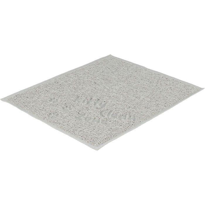 Tapis pour bac à litière - TRIXIE - 40×60 cm - Gris - Anti-dérapant - PVC