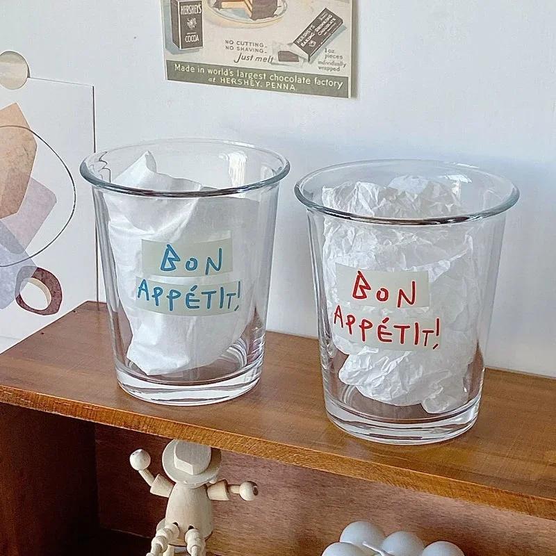 Ins 350ml Glass Cup Espresso Cup Transparent Milk Cold Coffee Glass Mug Beer Water Drinking Cups Kitchen Accessory Water Glass