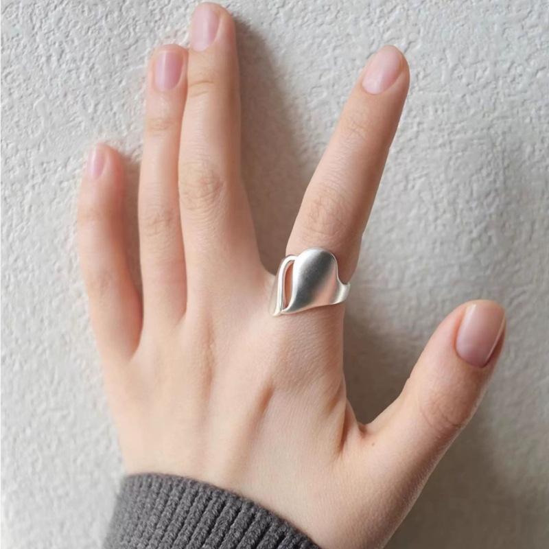 925 Sterling Silver Irregular  Women s High Quality Jewelry Adjustable Stackable Rings For Women Couple Wedding Vintage Party серебряный