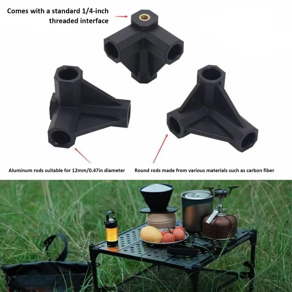 4pcs Table Feet Protectors with 4x Camping Tables Connectors Table Leg Cap Covers for Outdoor Activities Picnic BBQ